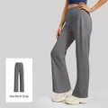High-waisted yoga broek met rechte pijpen in Sea Rock Grey, ademende sportkleding - Zeerotsgrijs