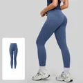 Leggings da yoga a vita alta effetto nuda con design solleva glutei blu denim - Blu Denim