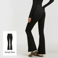 High-waisted stellar black flared yoga pants for Pilates and fitness - Starry Black