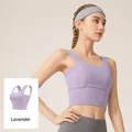 Professional purple naked-feel seamless sports bra with wide straps for yoga training - S / Tops / Changrong Purple