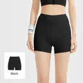 High waist tummy control striped yoga shorts in starry black breathable sports fabric - S / Bottoms / Starry Black