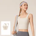 Professional seamless high-impact sports bra in ivory white for yoga and running - S / Tops / Ivory