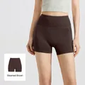 High-waist ribbed yoga athletic shorts in the unique distilled coffee color variant - S / Bottoms / Distilled Coffee