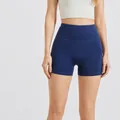 Pantaloncini da yoga a costine senza cuciture a vita alta blu balena per il fitness - Taglia S / Pantaloni e gonne / Blu Balena