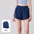 Breathable summer 2-in-1 sports shorts in Whale Blue with side pockets for fitness - S / Bottoms / Whale Blue