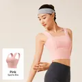 Soutien-gorge de sport rose Barbie sans couture et antichoc pour le yoga et le fitness - Rose Barbie