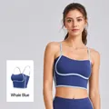 Soutien-gorge de sport de yoga pour femmes avec bretelles réglables en couleur bleu baleine - S / Hauts / Bleu Baleine