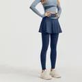 Leggings gonna yoga color block a vita alta in blu balena per il fitness femminile - Taglia S / Pantaloni e gonne / Blu Balena