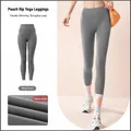 High-waist fleece-lined yoga pants in sea rock grey, high elasticity for winter fitness - XL / Bottoms / Sea Rock Grey