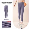 High-waisted thermal fleece-lined yoga leggings in eggplant purple for winter fitness - Eggplant Purple