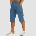 Men's blue quick-dry cargo shorts with multi-pockets for summer outdoor sports - 3XL / Bottoms / Blue