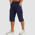 Men's navy blue quick-dry cargo shorts with functional multi-pockets and drawstring waist - S / Bottoms / Navy Blue