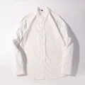 Klassiek wit herenshirt met lange mouwen van katoen met opstaande kraag en knopen - S / Tops / Wit