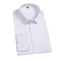 Classic men's long-sleeve white business dress shirt in a professional folded view - M / Tops / White