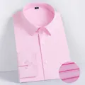 Chemise homme rose ajustée à manches longues avec une texture de tissage uni précise - M / Hauts / Rose