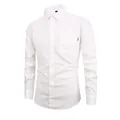 Camicia casual in flanella bianca a maniche lunghe con elegante dettaglio taschino uomo - Taglia M / Top / Bianco