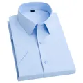 Professionelles hellblaues kurzärmeliges Business-Hemd im modernen Slim-Fit-Design - S / Oberteile / Hellblau