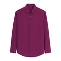 Chemise de ville à manches longues pour hommes, coupe ajustée, de couleur magenta foncé élégante - Bordeaux