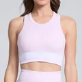 Breathable light pink sports crop top for outdoor tennis and yoga fitness gym training - L / Tops / Pink