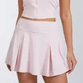 Falda deportiva plisada rosa de secado rápido con pantalón corto para yoga y correr - S / Bottoms / Rosa Claro
