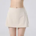 Falda pantalón de tenis transpirable de talle alto beige - S / Bottoms / Caqui Claro