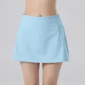 Falda de tennis azul claro de cintura alta transpirable y secado rápido - S / Bottoms / Azul claro