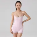 Soft pink lace bodysuit with adjustable thin straps for women - S / Top And Bottom / Flat Corner Style / Pink