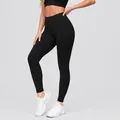 Pantaloni da yoga senza cuciture a vita alta per il controllo della pancia neri - Taglia S / Pantaloni e gonne / Nero