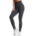 Dark grey high-waisted seamless yoga pants featuring a peach butt lifting design - XS / Bottoms / Black and Gray