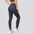 Nahtlose Yoga-Hose mit hoher Taille und Pfirsich-Hüft-Effekt in Dunkelgrau für Damen - S / Unterteile / Grau