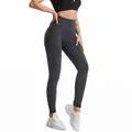 Premium naadloze grijze yoga broek met hoge taille voor fitness en dagelijkse sport - donkergrijs
