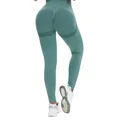 Groene naadloze yoga legging met hoge taille voor dames en perzikachtig billift-effect - Donkergroen