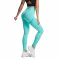 Naadloze mintgroene yogabroek met hoge taille en een speciaal perzikbil lifting effect - Turkoois Groen