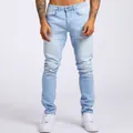 Slim fit heren jeans in lichtblauw denim voor een moderne streetwear stijl. - S / Lichtblauw