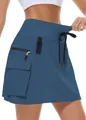 Jupe-short cargo de randonnée bleue à taille haute pour femme avec poches de côté - Bleu saphir