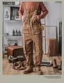Vintage brown cargo overalls for men with multiple pockets shown in a retro studio - XS / Top And Bottom / Dark Brown
