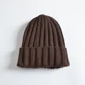 Caldo berretto in maglia a coste marrone cioccolato per bambini accessorio invernale - Taglia unica / Caffè