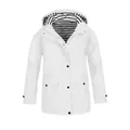 Vista frontale dettagliata della giacca a vento bianca per bambini con fodera - 120cm / Top / Bianco