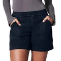 Pantalones cortos de sarga azul marino de gran elasticidad con prácticos bolsillos laterales - 4XL / Bottoms / Azul marino