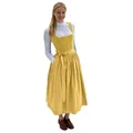 Elegant yellow vintage German Oktoberfest Dirndl dress with white lace blouse detail - XS / Top And Bottom / Yellow