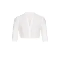 Detail view of white lace V-neck Dirndl blouse for Oktoberfest - S / Tops / White
