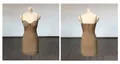 Abito bodycon kaki senza maniche con corpetto a corsetto e drappeggio - Albicocca