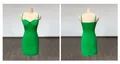 Elegante abito mini a tubino verde vivace arricciato con corpetto stile corsetto - Verde erba