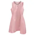 Elegant pink sleeveless A-line mini dress with exquisite jeweled neckline detailing - S / Tops / Pink