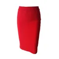 Elegant high-waisted red bodycon bandage skirt with knee-length hemline for women - XS / Bottoms / Red