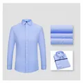 Men's 100% cotton non-iron long sleeve business shirt with blue and white stripes - 38 / Tops / Blue and White Striped (Men 2017)
