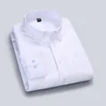 Camisa clásica de hombre en algodón Oxford de manga larga blanco puro modelo HN01 - 38 / Tops / Blanco