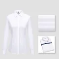 Women's 100% cotton white non-iron long-sleeved professional formal dress shirt - 38 / Tops / Pure White (Women 2001)