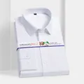 Camisa profesional de hombre blanca de manga larga en algodón slim fit sin bolsillo - 38 / Top-Armazón Liso (Sin Bolsillo) / Blanco