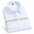 Classic white twill long-sleeve dress shirt for men in premium cotton - 37 / Tops / White Twill